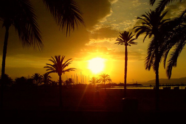 Beautiful sunset on Mallorca.